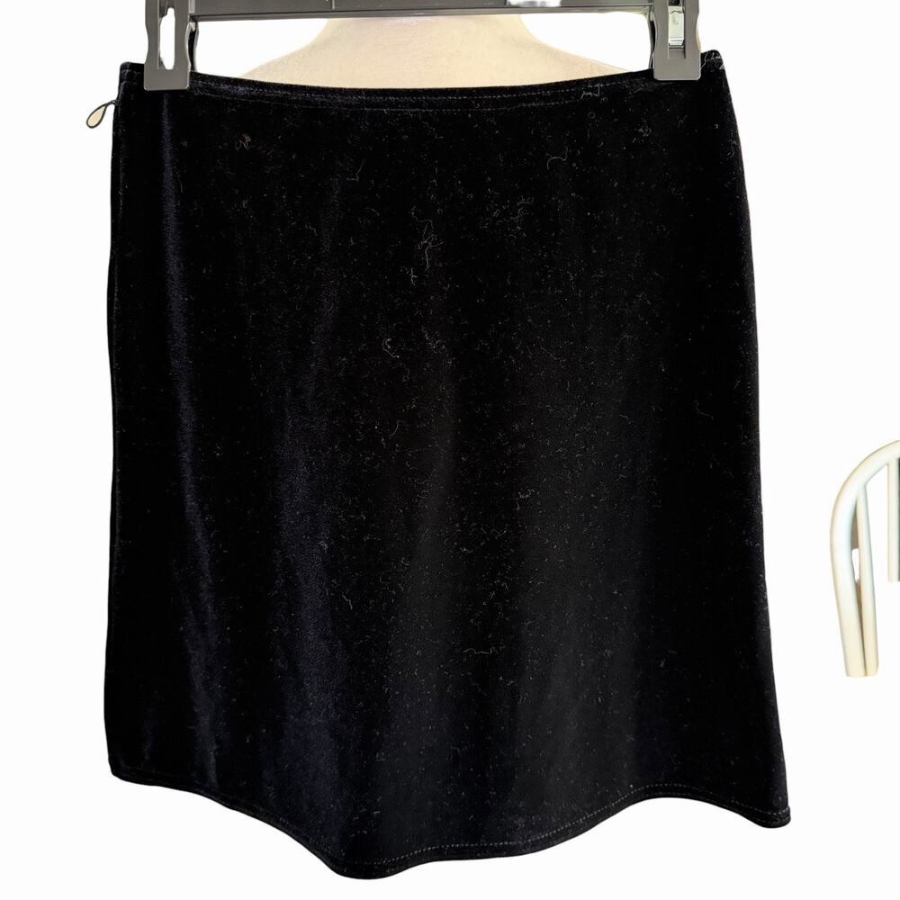 Vtg Joey B Mini Skirt Black Velvet Large Gothic Goth Emo Witchy Officesiren USA